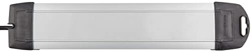 Brennenstuhl Premium-Alu-Line, Steckdosenleiste 6-Fach/Steckerleiste aus hochwertigem Aluminium (Mehrfachsteckdose mit Schalter und 3m Kabel, Made in Germany) Silber/schwarz