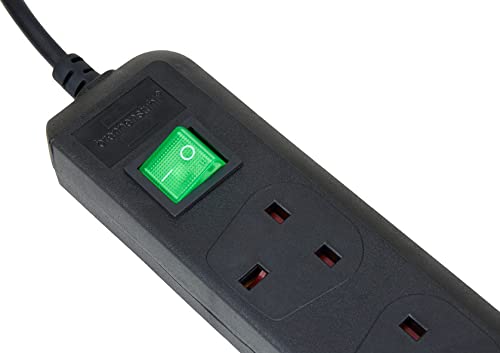 Brennenstuhl 1150403 Eco Verlängerungs-Sockel, 4-Wege, Schwarz 1,5 m, 05VV-F 3G1,25
