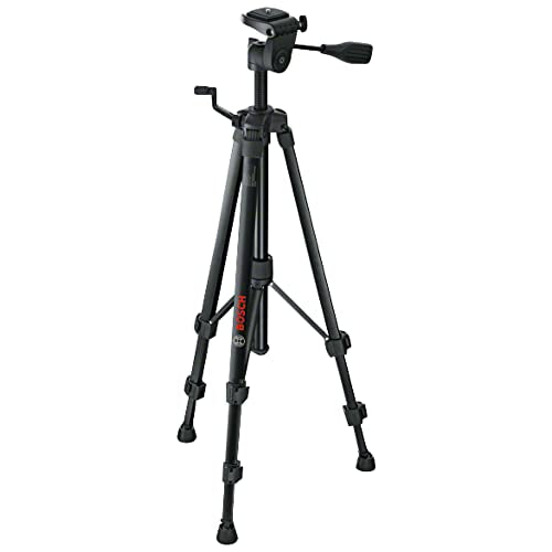 Bosch Professional 0601096B00 Stativ für Laser und Nivellier BT 150 (Höhe: 55 - 157 cm, Gewinde: 1/4"), Schwarz, 10,8 cm*58,8 cm*11,6 cm