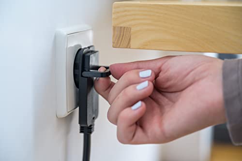 Brennenstuhl Qualitäts-Kunststoff-Verlängerungskabel mit Flachstecker (Verlängerungskabel flach für innen mit 10m Kabel) schwarz