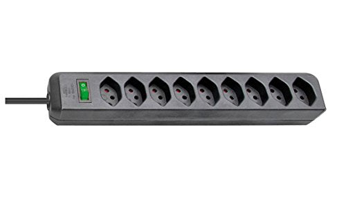 Brennenstuhl 1158222 9AC Outlet Steckdosenleiste, 2 m, Schwarz, 2 m