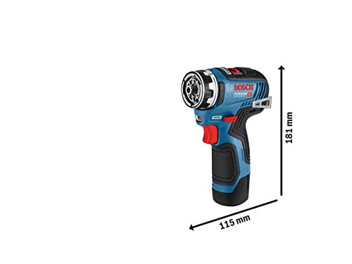 Bosch Professional 12V System Akku-Bohrschrauber GSR 12V-35 FC (inkl. 4 FlexiClick Aufsätze, 2x3.0 Ah Akku, Schnellladegerät GAL 12V-40, in L-BOXX 102) - FlexiClick System