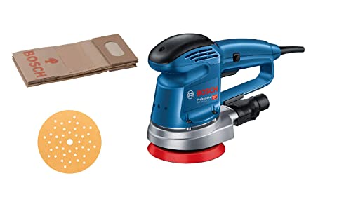 Bosch Professional Exzenterschleifer GEX 34-125 (inkl. Schleifteller-⌀ 125 mm, Schleifblatt C470 für Holz, Absaug-Adapter, Papierstaubbeutel, im Karton)