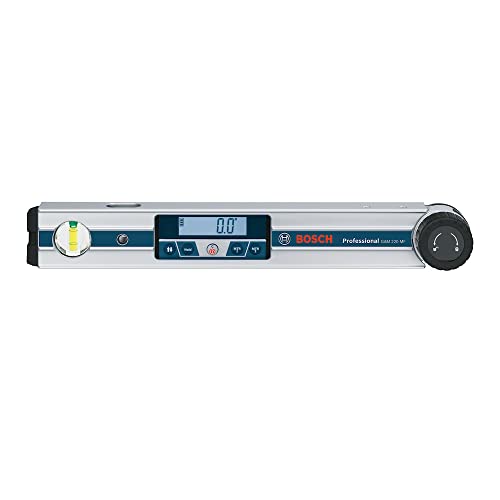 Bosch Professional Digitales Winkelmessgerät GAM 220 MF (Berechnung von Gehrungswinkeln, Schenkellänge: 0 - 220º, Länge: 40 cm)