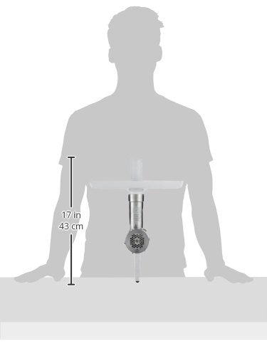 Bosch Fleischwolf MUZ6FW4, Fleischwolf-Aufsatz, Stopfer, Edelstahl Loch-Scheibe 4,5 mm, auch für Fisch und Gemüse, robust, passend für MUM6 Küchenmaschine, Weiß