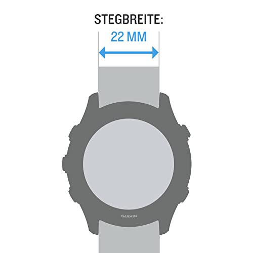 Garmin Schnellwechsel-Armband, 22mm, Silikon, Schwarz, passend für vivoactive 4, Forerunner 255/745, venu 2-Serie, einfach ein- und ausklicken, Wechsel ohne Werkzeug möglich
