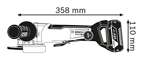 Bosch Professional 18V System Akku Winkelschleifer GWX 18V-10 PC (mit X-LOCK, Leerlaufdrehzahl: 4.500 - 9.000 min-1, Scheiben-Ø: 125mm, ohne Akkus und Ladegerät, in L-BOXX 136)