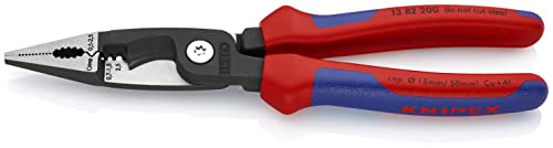 Knipex Elektro-Installationszange schwarz atramentiert, mit Mehrkomponenten-Hüllen 200 mm 13 82 200