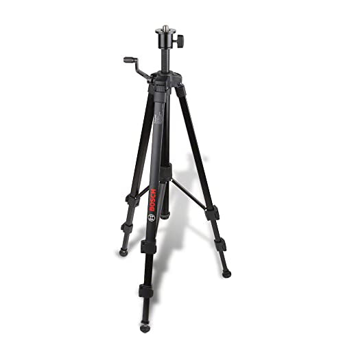 Bosch Professional 0601096B00 Stativ für Laser und Nivellier BT 150 (Höhe: 55 - 157 cm, Gewinde: 1/4"), Schwarz, 10,8 cm*58,8 cm*11,6 cm
