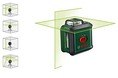 Bosch Kreuzlinienlaser UniversalLevel 360 mit Premium-Stativ und Universalklemme MM 3 (vertikale + horizintale Laserlinien inkl. 360° zum Ausrichten im ganzen Raum)