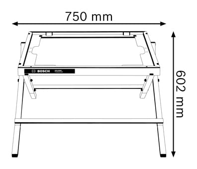 Bosch Professional Transport- und Arbeitstisch GTA 600 (Gewicht 6,3 kg, Länge 520 mm, Höhe 602 mm, passend für GTS 10 J)