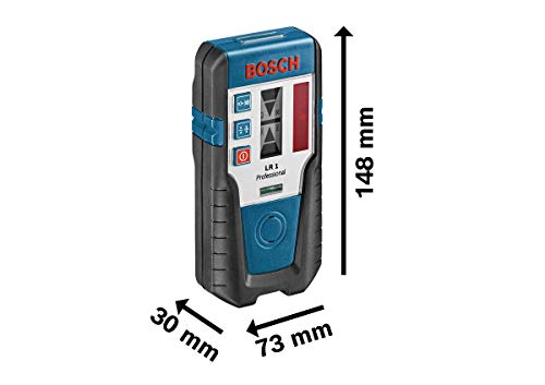 Bosch Professional Laser-Empfänger LR 1 (roter Strahl, 1x 9-V-Batterie, Halterung, Reichweite: 0–200 m)