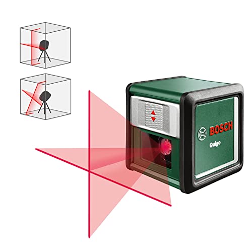 Bosch Kreuzlinienlaser Quigo mit Universalklemme MM 2 (einfaches und präzises Ausrichten mit flexibler Positionierung des Tools dank Klemme)