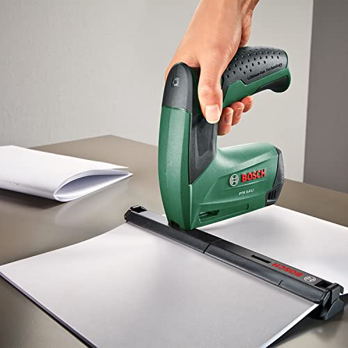 Bosch Akku Tacker PTK 3,6 LI Office Set mit Papierhefter und Broschürenhefter (Integrierter Akku, 3,6 Volt, Hefterset, 30 Schläge/min, in Metalldose)