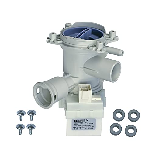 Bosch Siemens00145777 Ablaufpumpe Magnettechnikpumpe Magnetpumpe Synchronpumpe Entleehrungspumpe Wasserpumpe Waschmaschinenpumpe Laugenpumpe Pumpe 30W Waschmaschine auch Neff Constructa