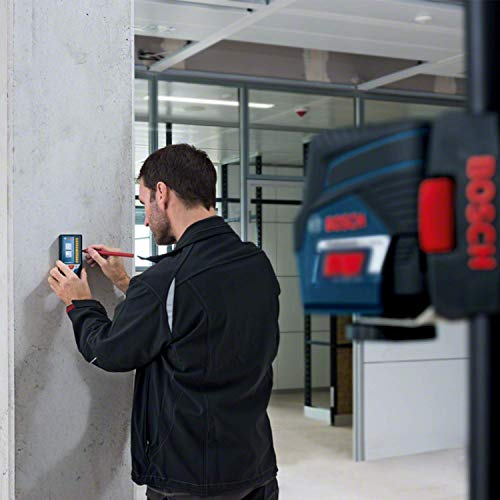 Bosch Professional Laserempfänger LR 7 (roter und grüner Strahl, 2 x AAA Batterien, Reichweite: 5-50 m, Schutztasche) Blau