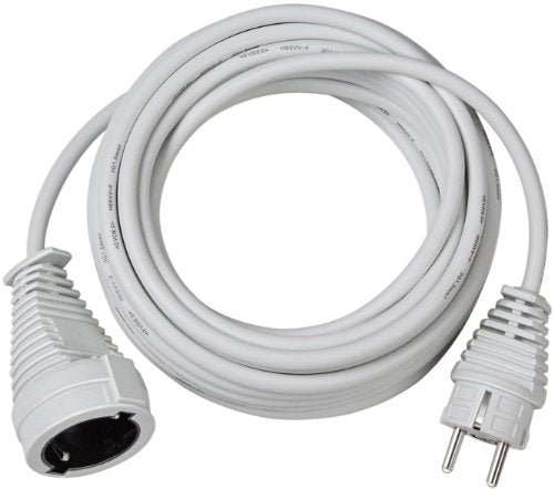 Brennenstuhl Qualitäts- Kunststoff-Verlängerungskabel mit Schutzkontakt-Stecker und -Kupplung (Verlängerungskabel für innen mit 10m Kabel) weiß
