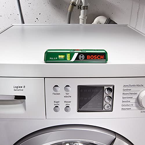 Bosch Laser-Wasserwaage PLL 1 P mit Wandhalterung (Laserlinie zur flexiblen Ausrichtung an Wänden und Laserpunkt zur einfachen Höhenübertragung)