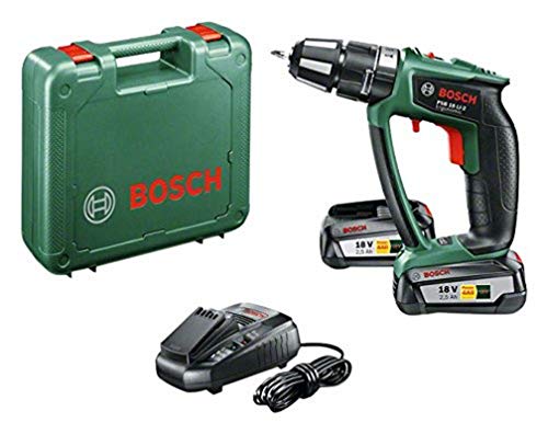 Bosch Akku Schlagbohrschrauber PSB 18 LI-2 Ergonomic (2 Akku, 18 Volt System, bürstenloser Motor, im Koffer)