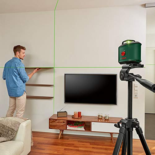 Bosch Kreuzlinienlaser UniversalLevel 360 mit Premium-Stativ und Universalklemme MM 3 (vertikale + horizintale Laserlinien inkl. 360° zum Ausrichten im ganzen Raum)