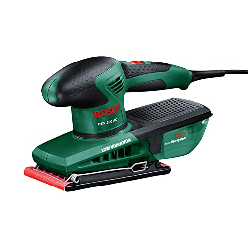 Bosch DIY Schwingschleifer PSS 300 AE, Schleifblatt P120, Bosch Microfilter, Koffer (250 W, Schwingzahl 14.000-24.000 min-1, Schleiffläche rechteckig 262 cm² (114 x 230 mm))