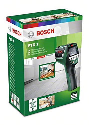 Bosch Infrarotthermometer PTD 1 (-20°C…+200°C, 3 Modi für Schimmel, Wärmebrücken und Oberflächentemperatur)