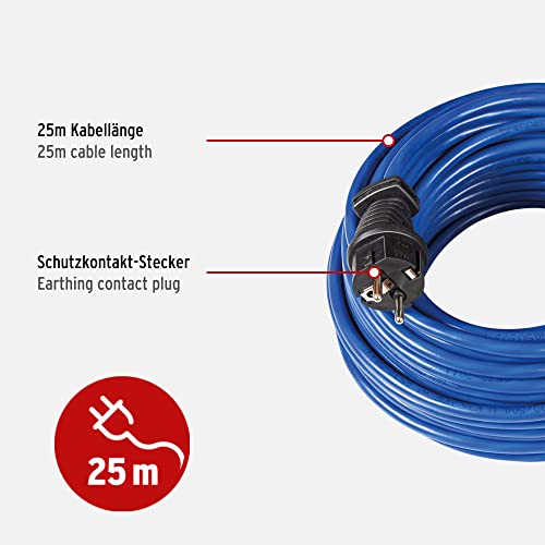 Brennenstuhl BREMAXX Verlängerungskabel (25m Kabel in blau, für den kurzfristigen Einsatz im Außenbereich IP44, Stromkabel einsetzbar bis -35 °C, Öl- und UV-beständig)