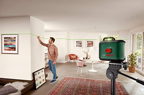 Bosch Kreuzlinienlaser UniversalLevel 360 mit Premium-Stativ und Universalklemme MM 3 (vertikale + horizintale Laserlinien inkl. 360° zum Ausrichten im ganzen Raum)