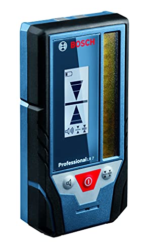 Bosch Professional Laserempfänger LR 7 (roter und grüner Strahl, 2 x AAA Batterien, Reichweite: 5-50 m, Schutztasche) Blau
