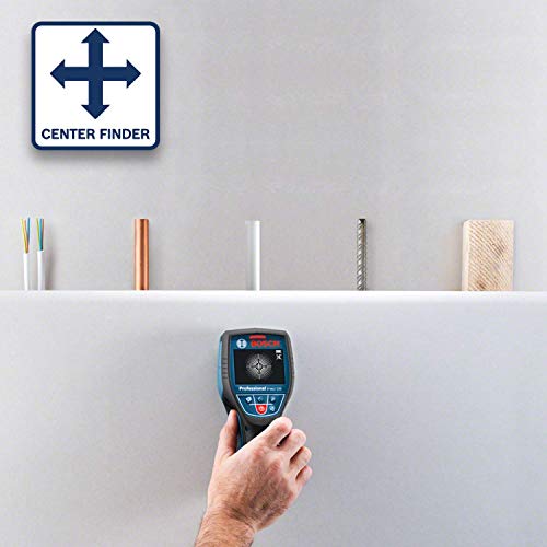 Bosch Professional 12V System Ortungsgerät D-tect 120 (1 Akku 12V, max. Ortungstiefe Kunststoffrohre/Holzunterkonstruktion/spannungsführende Leitungen/Eisenmetalle: 60/38/60/120/120 mm, L-Boxx)