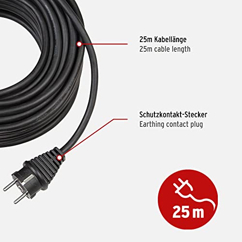 Brennenstuhl BREMAXX Verlängerungskabel (25m Kabel in schwarz, für den kurzfristigen Einsatz im Außenbereich IP44, Stromkabel einsetzbar bis -35 °C, Öl- und UV-beständig)