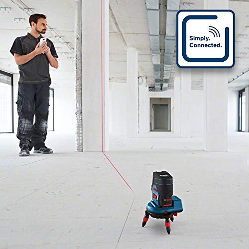 Bosch Professional 12V System Linienlaser GCL 2-50 C (Ohne Akku und Ladegerät, roter Laser, Innenbereich, mit App-Funktion, Halterung, Klammer, Arbeitsbereich: bis 20 m, in L-BOXX)
