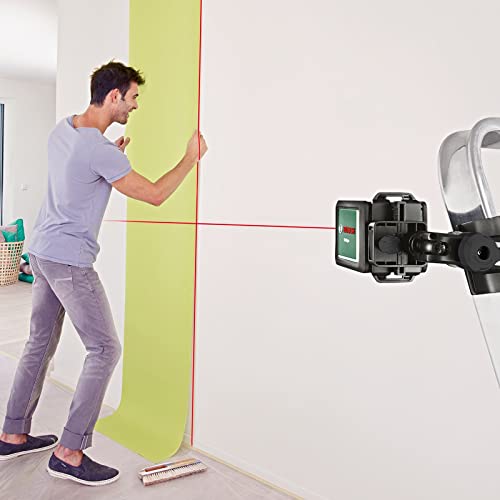 Bosch Kreuzlinienlaser Quigo mit Universalklemme MM 2 (einfaches und präzises Ausrichten mit flexibler Positionierung des Tools dank Klemme)