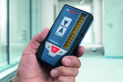 Bosch Professional Laserempfänger LR 7 (roter und grüner Strahl, 2 x AAA Batterien, Reichweite: 5-50 m, Schutztasche) Blau