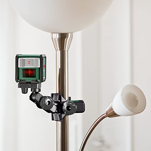 Bosch Kreuzlinienlaser Quigo Plus mit Stativ (einfaches Ausrichten in gleichen und variablen Abständen dank Markierungen auf der Laserlinie)