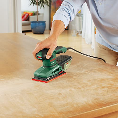 Bosch DIY Schwingschleifer PSS 300 AE, Schleifblatt P120, Bosch Microfilter, Koffer (250 W, Schwingzahl 14.000-24.000 min-1, Schleiffläche rechteckig 262 cm² (114 x 230 mm))