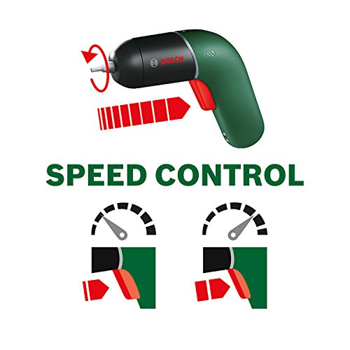 Bosch Akkuschrauber IXO (6. Generation, grün, variable Drehzahlsteuerung, über Micro-USB-Kabel aufladbar, in Aufbewahrungskasten)