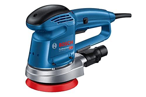Bosch Professional Exzenterschleifer GEX 34-125 (inkl. Schleifteller-⌀ 125 mm, Schleifblatt C470 für Holz, Absaug-Adapter, Papierstaubbeutel, im Karton)