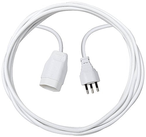 Brennenstuhl 1168142 Stromkabel 5 m weiß – Elektrokabel (5 m, männlich/weiblich, 230 V, 10 A, weiß)