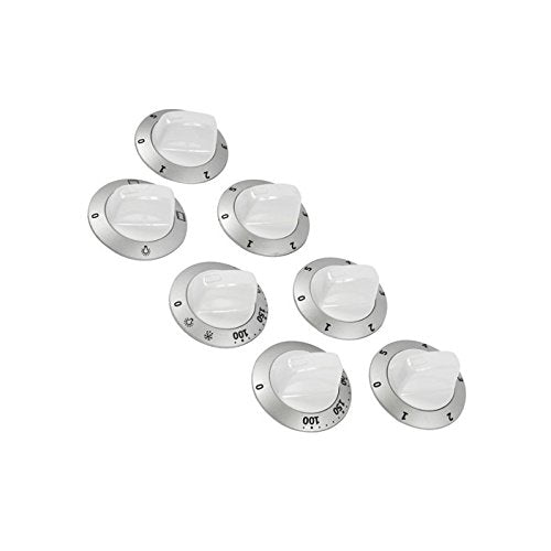 Electrolux Silber Herd Einstellknopf Set zu Passform 948522166 EKC6044 W 948522170 EKC6046 W