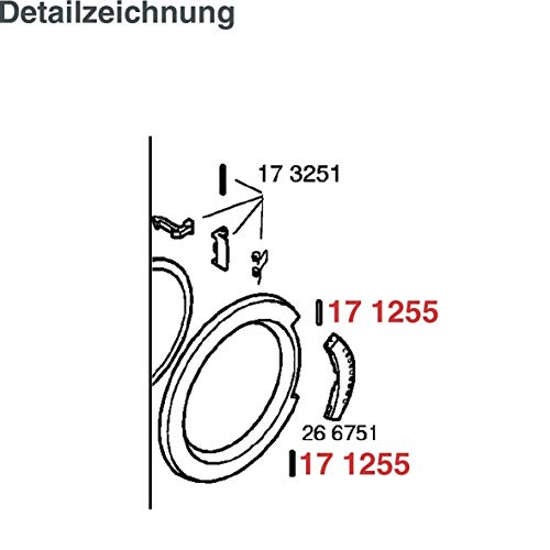 Bosch Balay Siemens Constructa Neff 00171255 171255 ORIGINAL Haltebolzen Türgriffbolzen Türgriffachse Achse Spindel 35x3mm Waschmaschine Passend auch für Quelle Privileg Matura 02200392