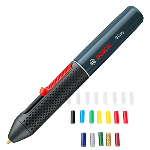 Bosch Akku Heißklebestift Gluey Smoky Grey (mit 20 Klebesticks, im Karton) grau