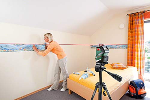 Bosch Kreuzlinienlaser PLL 360 Set (Stativ, 4x AA-Batterien, Schutzasche, Arbeitsbereich 20 m, Messgenauigkeit ± 0,4 mm/m)