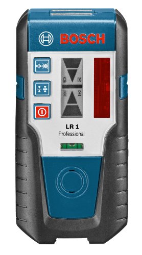 Bosch Professional Laser-Empfänger LR 1 (roter Strahl, 1x 9-V-Batterie, Halterung, Reichweite: 0–200 m)