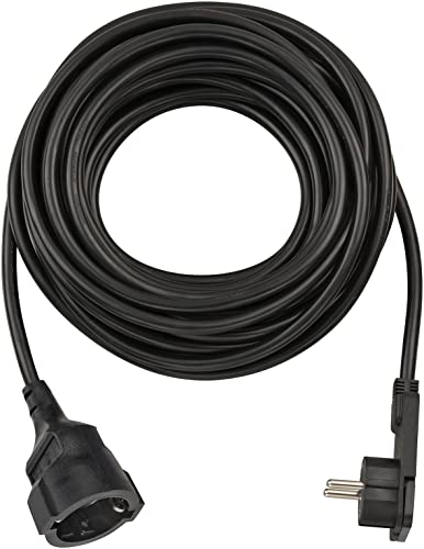 Brennenstuhl Qualitäts-Kunststoff-Verlängerungskabel mit Flachstecker (Verlängerungskabel flach für innen mit 10m Kabel) schwarz