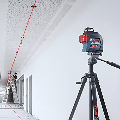 Bosch Professional Linienlaser GLL 3-80 (roter Laser, max. Arbeitsbereich: 30 m, 4x AA Batterie, im Handwerkerkoffer), Blau