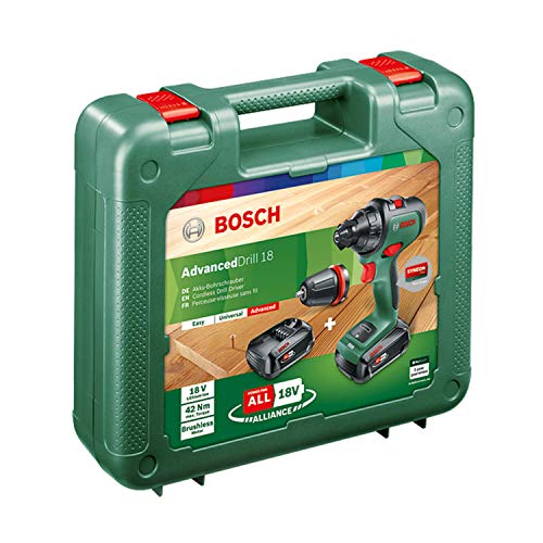 Bosch Akku-Bohrmaschine AdvancedDrill 18 (2 Akkus, 18 Volt System, im Handwerkerkoffer)