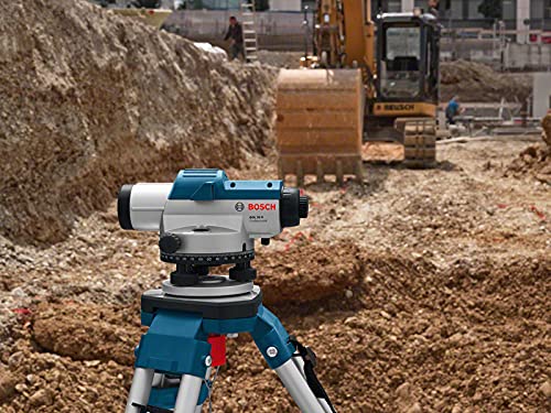 Bosch Professional Optisches Nivelliergerät GOL 26 D (26-fache Vergrößerung, Maßeinheit: 360 Grad, Arbeitsbereich: bis zu 100 m, im Transportkoffer)