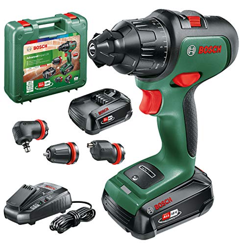 Bosch Akku Schlagbohrmaschine AdvancedImpact 18 (2 Akkus, 18 Volt System, mit Zubehörteilen, im Handwerkerkoffer)
