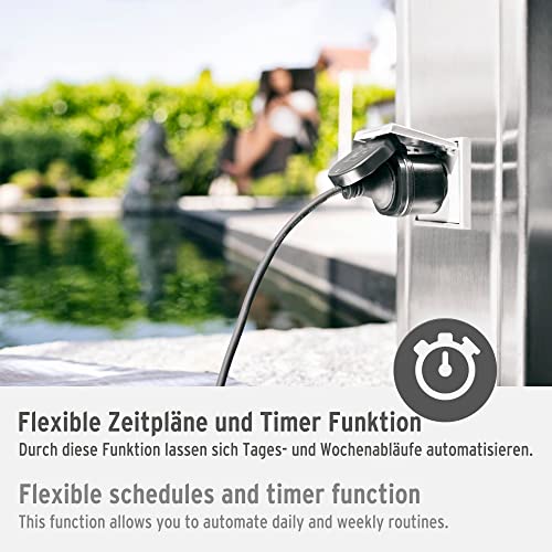Brennenstuhl Connect WLAN Steckdose WA 3000 XS02 für außen IP44 (WIFI Steckdose Outdoor 2.4 GHz kompatibel mit Alexa und Google Assistant, smarte Steckdose mit Zeitschaltuhr, kostenlose App)